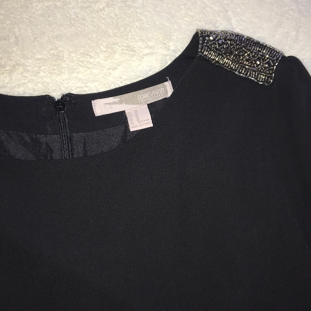 Black beaded mini dress - Picture 3 of 4